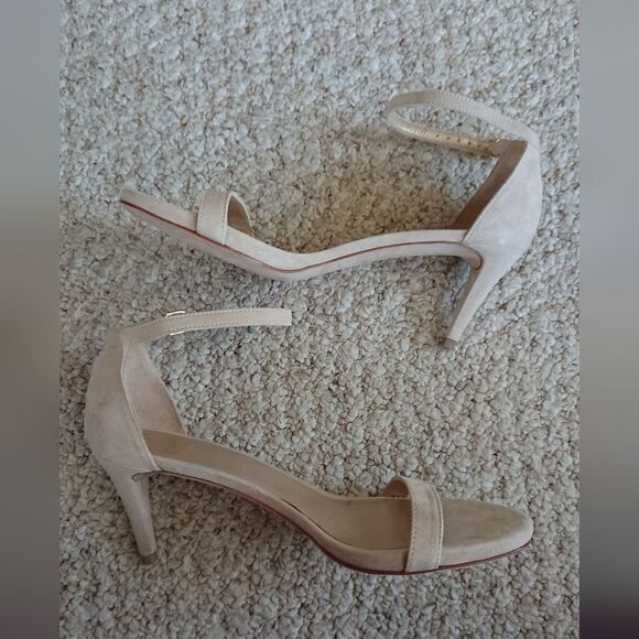 Stuart Weitzman NUDIST II SANDAL 75 in suede leather size 7.5 - Picture 5 of 12